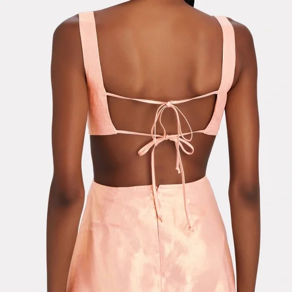 MATTHEW BRUCH/INTERMIX Anna Tie-Back Metallic Mini Dress - Picture 4 of 6